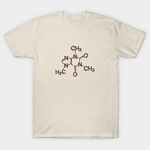 Caffeine Molecule T-Shirt by Anastasiya Malakhova